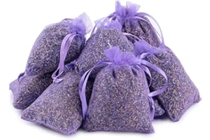 Pack of 12 Lavender Sachets Bags, Dried Lavender Flowers Fragrance Sachets for Drawers, Closets, Wardrobe, Cars, Home, Party 