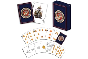 Military Gift Shop USMC Professional Quality Marine Corps Playing Cards with Marine Corps Rank Insignia - Gifts | Disabled Vet Owned Business - USMC Playing Cards