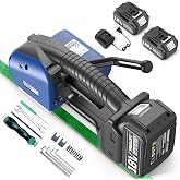 SWANSOFT Electric Strapping Tool for Width 0.51" - 0.63" PP PET Straps | 2 x 18V 5Ah Batteries Automatic Strapping Machine, Semi-Automatic Electric Strapping Machine for Pallet Box Packaging SST-210