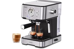 Gevi Espresso Machine High Pressure,Compact Super Automatic Espresso Machines with Milk Frother Steam Wand,Cappuccino,Latte Maker for Home,Espresso Maker, Gift for Coffee Lover, Dad or Mom