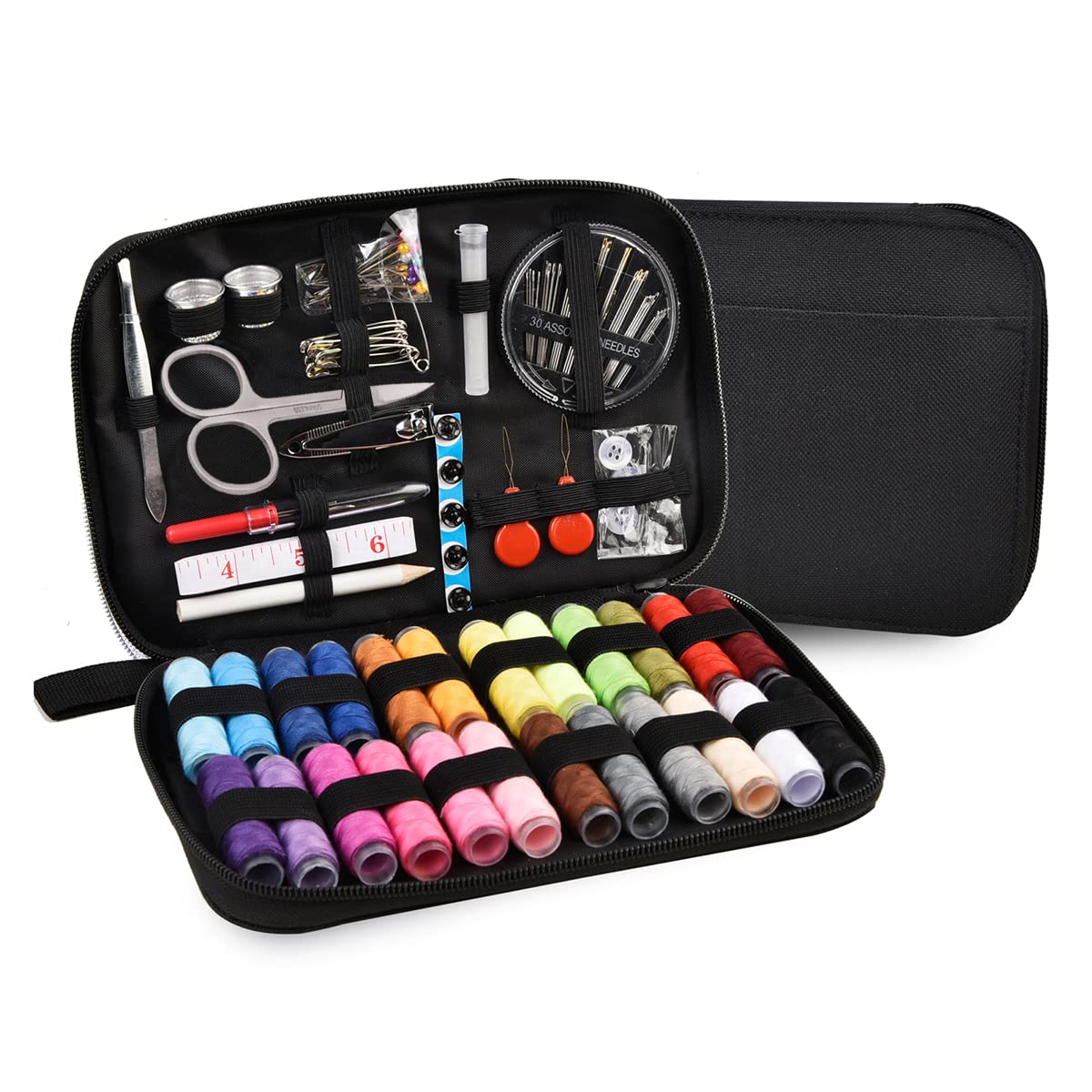 AUERVO Sewing Kit, Sewing Supplies Accessories,24Pcs Thread Spools,Mini Sewing Kits for DIY, Adults,Beginners,Emergency,Campers, Travel，Home, with Scissors,Thread,Needle…