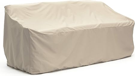 Amazon Com Covermates Outdoor Patio Loveseat Cover Heavy Duty Polyester Elastic Hem Seating And Chair Covers Khaki Garden Outdoor