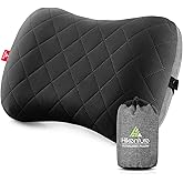 Hikenture Camping Pillow with Removable Cover - Ultralight Inflatable Pillow for Neck Lumbar Support - Upgrade Backpacking Pi