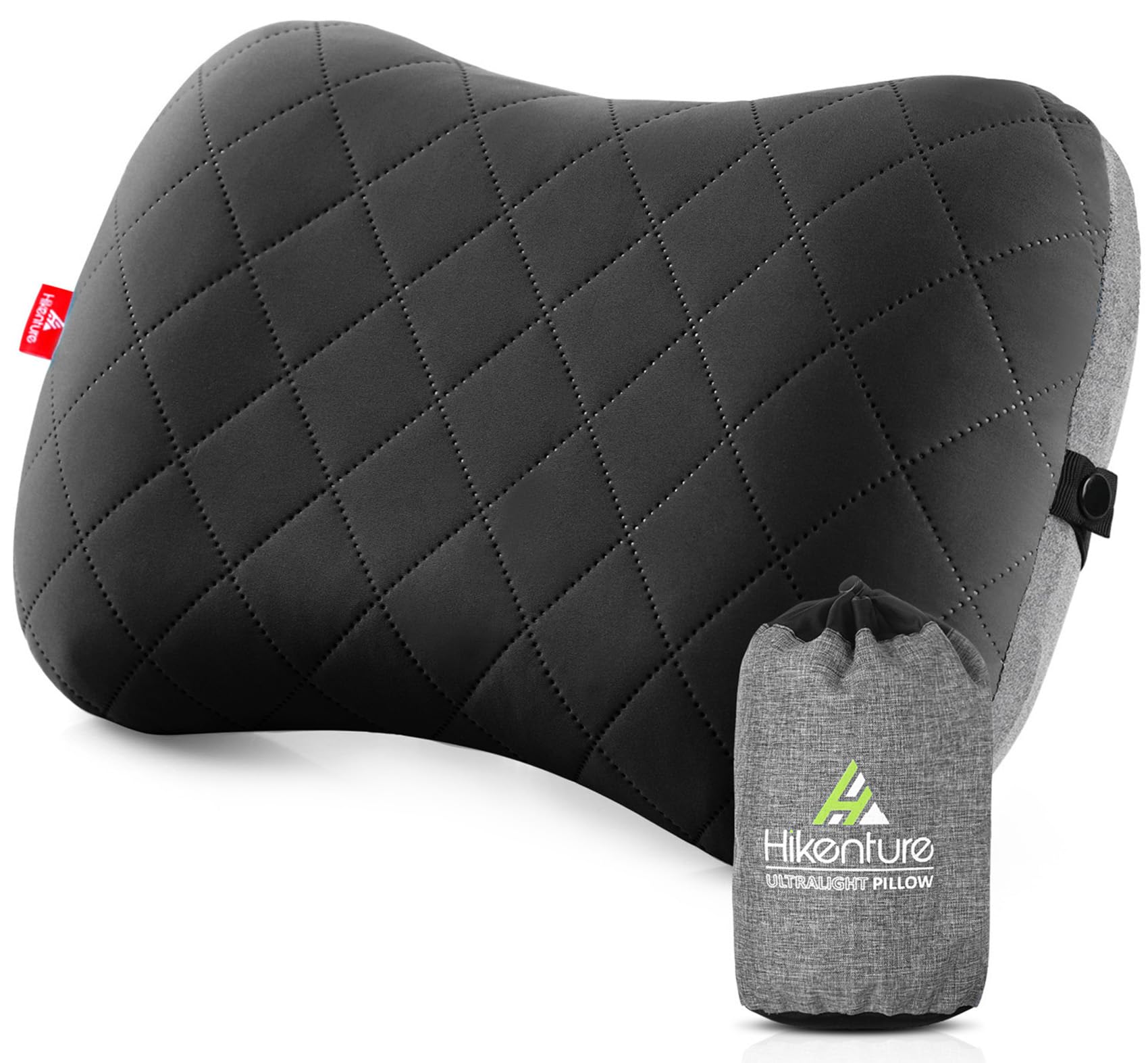 Photo 1 of Hikenture Camping Pillow with Removable Cover - Ultralight Inflatable Pillow for Neck Lumbar Support - Upgrade Backpacking Pillow - Washable Travel Air Pillows for Camping, Hiking, Backpacking (Black)