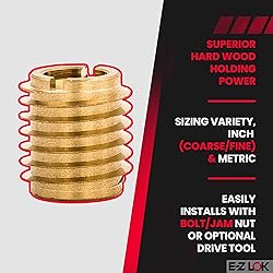 E-Z LOK Knife Threaded Insert for Hard-Wood, Brass