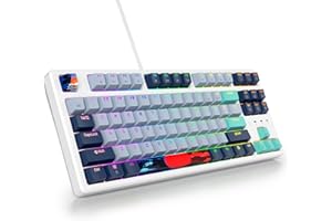 iTastatur 75 Percent Mechanical Gaming Keyboard, 87 Keys RGB Backlit Wired Keyboard TKL Compact Keyboard with Linear Red Swit