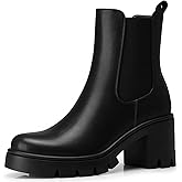 CELLENZ Women Chelsea Ankle Boots: 2.91 In Chunky Heels, Fashion Platform Short Boots, 2026 Spring Summer Booties for Night out, Work, Office, Company, Weekend, Trip, Vacation, Travel