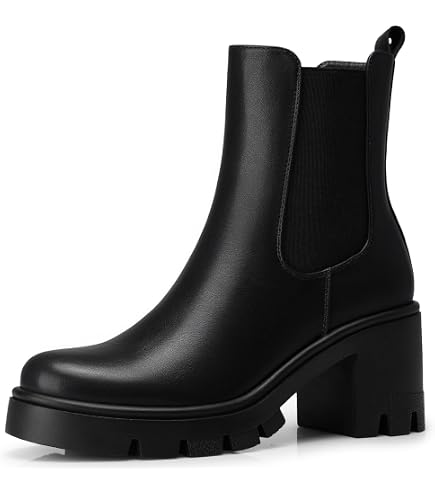 Amazon.com | starmerx Women's Platform Chelsea Ankle Boots Chunky