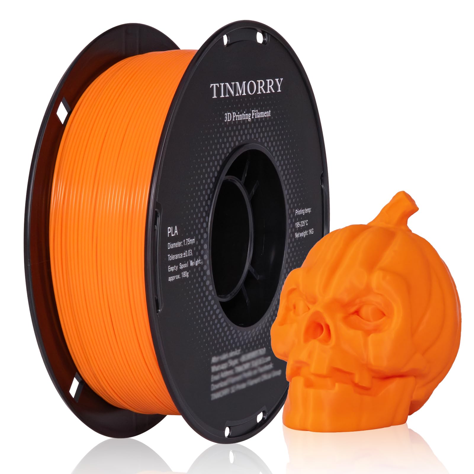 TINMORRY PLA Filament 1.75mm 1kg, Rapid PLA 3D Printer Filament, Compatible with Most FDM 3D Printers, 1 KG 1 Spool, Orange
