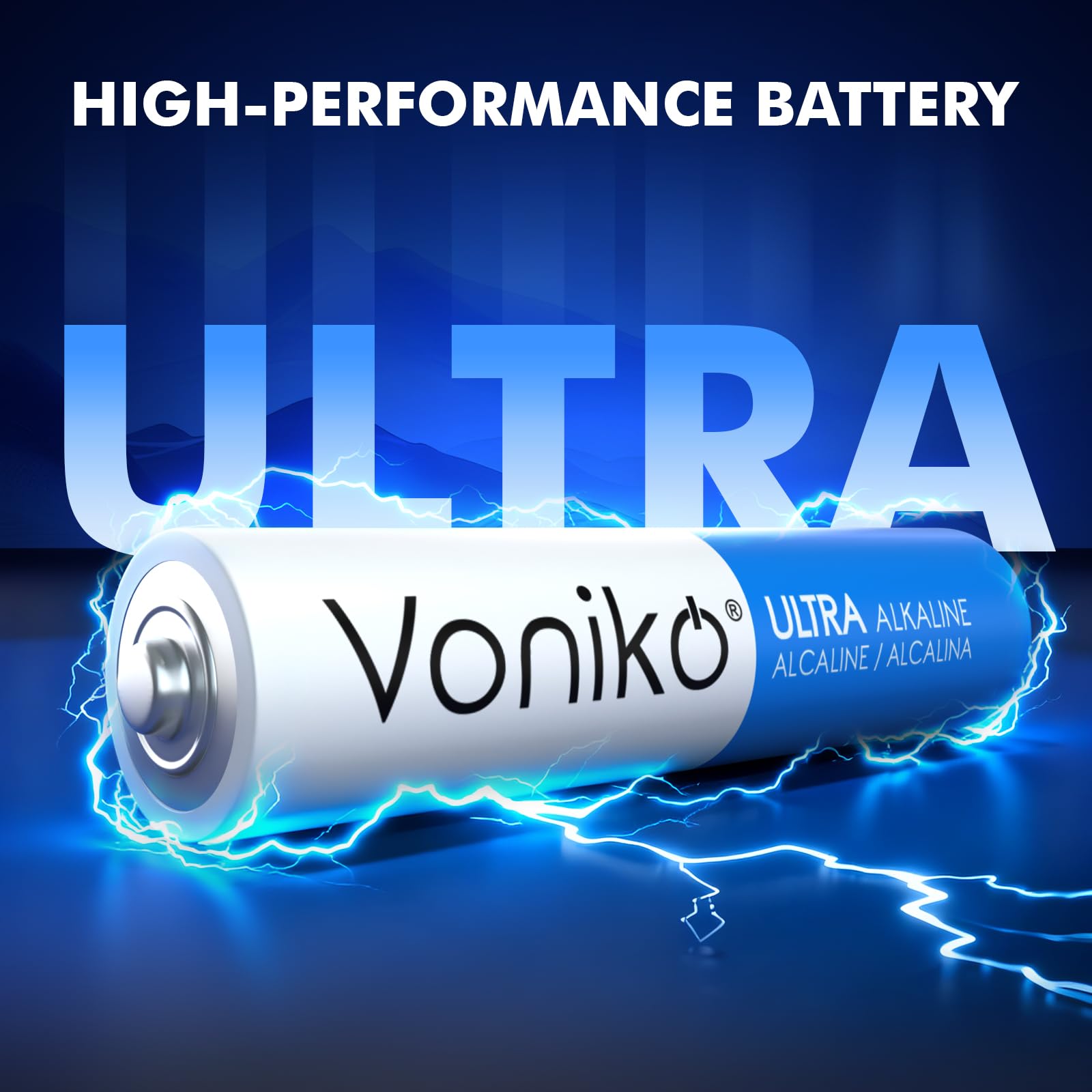 Voniko Ultra AAA Batteries 24 Pack - Alkaline Triple A Battery, Ultra Long-Lasting for All Your Devices, 10-Year Shelf Life, Leak-Proof & Mercury-Free