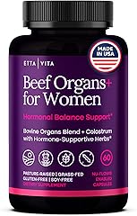 Womens Primal Beef Organ Supplement with Grass-Fed/Finished Ovary, Uterus, Liver, Kidney, Heart, Bone Matrix, Colostrum, Maca