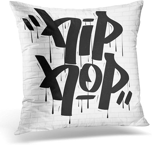 Amazon Com Sdamas Decorative Pillow Cover White Urban Hip Hop Tag