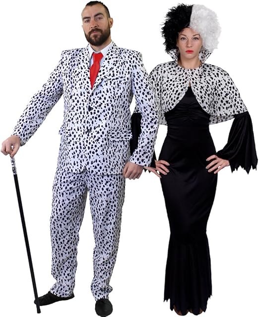 COUPLES DALMATIAN HALLOWEEN FANCY DRESS COSTUMES HIS AND HERS TV FILM