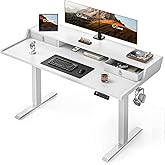 ErGear Electric Standing Desk with Drawers, 48″x24″ Gaming Desk with Monitor Stand, C-Clamp Mount Compatible, 4 Preset Height