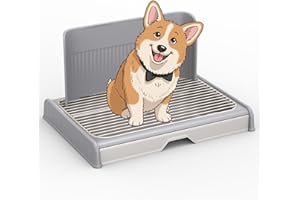 KOLA PANDA Upgrade Dog Potty Tray with High Wall,23.62"X18.5"Pee Pad Holder,Litter Box for Pet,Mesh Training Holder for Puppy and Small Size Dog,Housebreaking Supplies, Pet Products (Gray)