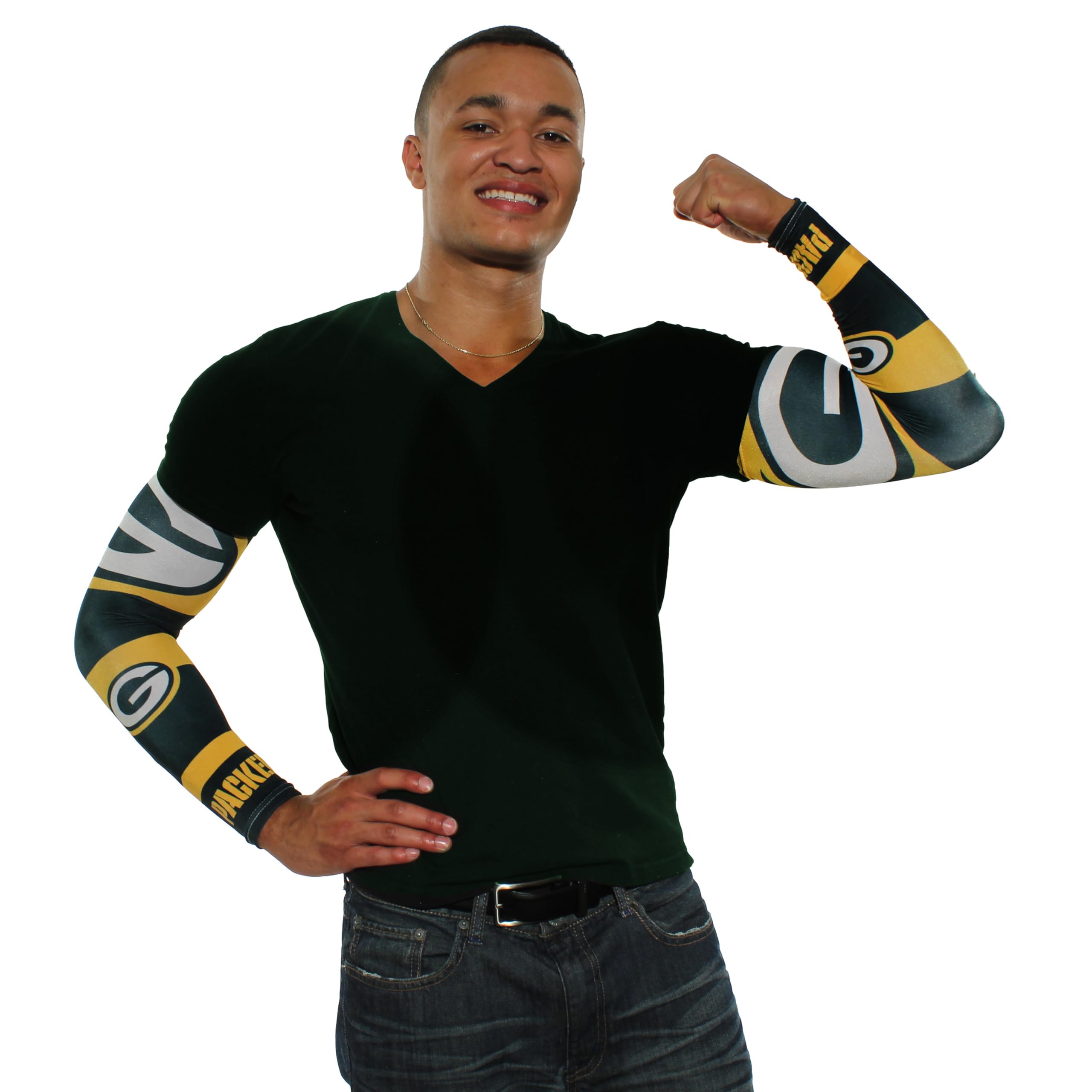 Little Earth Productions Littlearth Green Bay Packers NFL Strong Arms Tattoo Sleeves