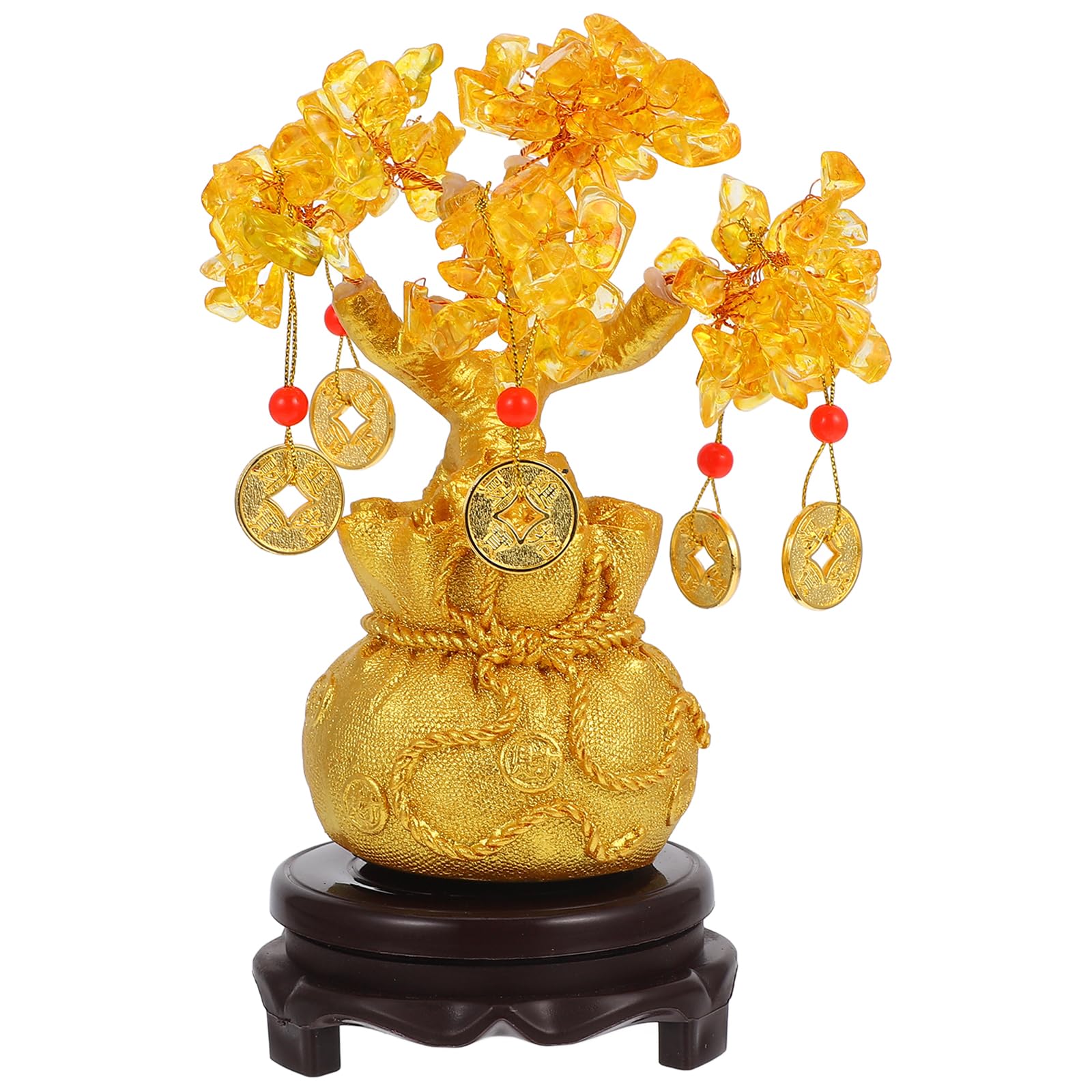 BESPORTBLE Crystal Money Tree for Fortune Money Good Luck Wealth Feng Shui Bonsai Feng Shui Citrine Home Office Shop Decor Base