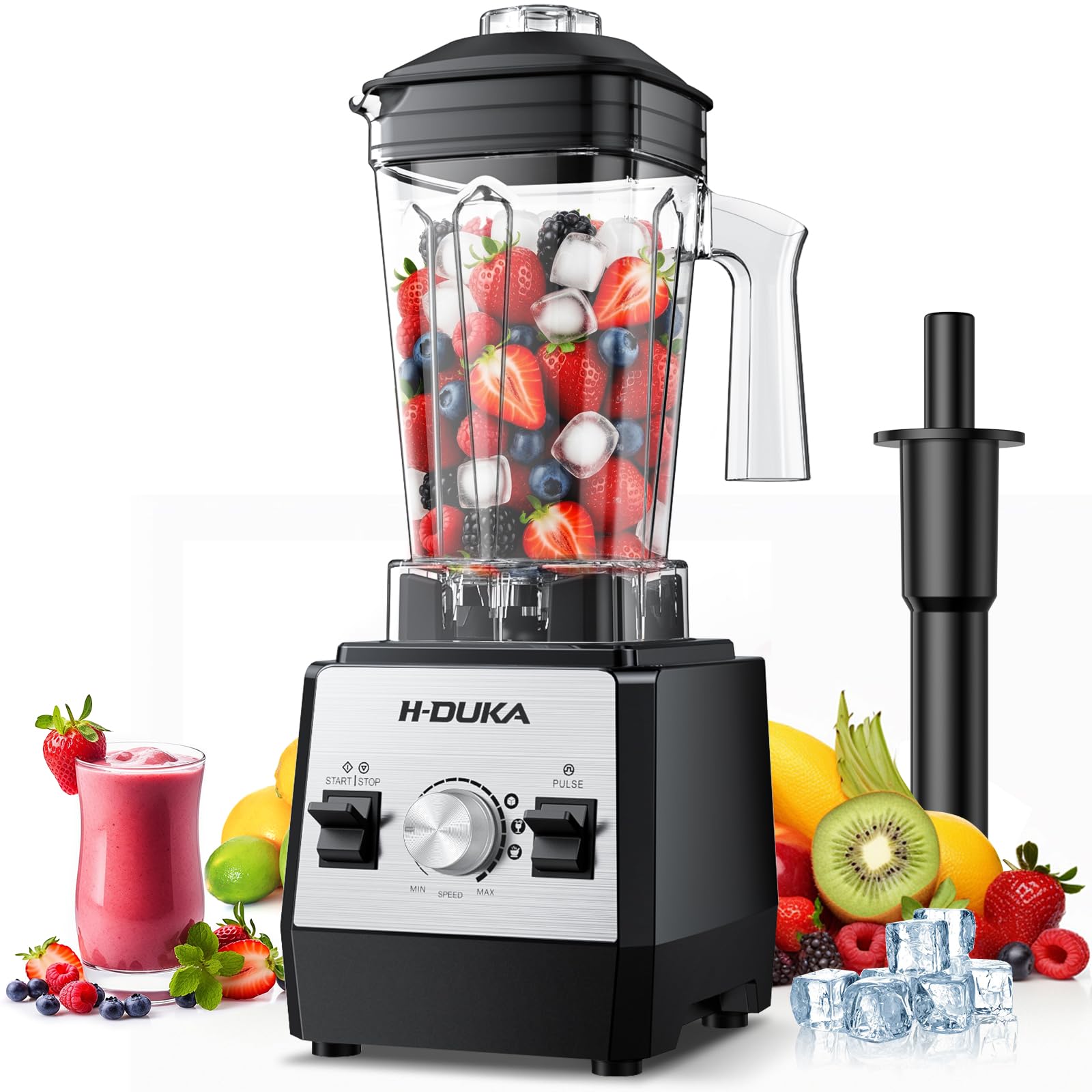 Photo 1 of H-Duka Smoothie Blender, 1400 Watt Powerful Blender for Smoothies, 64oz Capacity Countertop Blenders for Kitchen with BPA Free Container, Ice Crushing, Frozen Drinks, Puree, Protein Shakes