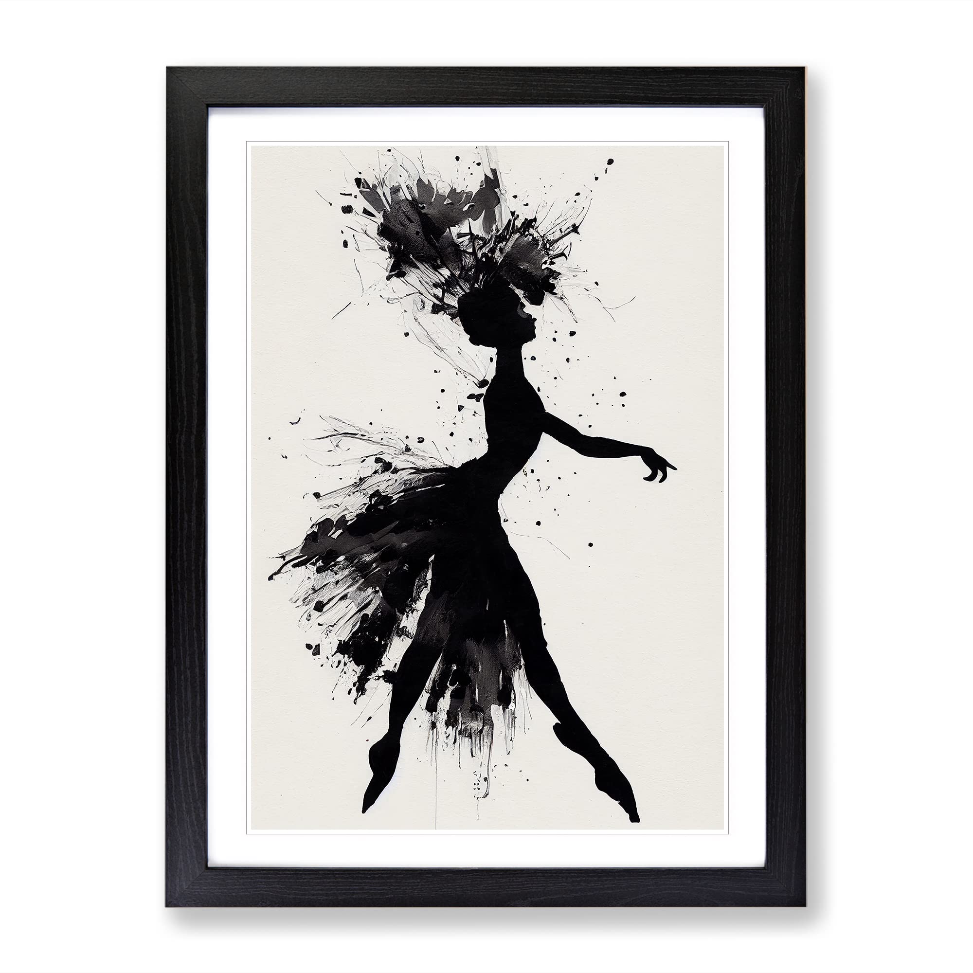 Majestic Ballerina Abstract Framed Print | A3 Black Framed Wall Art | Ready to Hang | Abstract Fantasy Picture | Living Room Bedroom Lounge Office