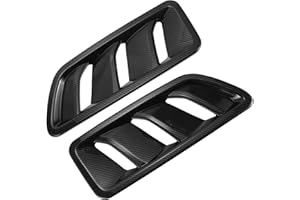 REPAIROCK 1 Pair Car Front Hood Air Outlet Vent Cover Trim for Jeep Wrangler JL JLU Gladiator 2018-2024 Hood Engine Bonnet Air Vent Outlet Cover Bezels ABS Carbon Fiber Pattern Black