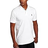 U.S. Polo Assn. Men's Classic Polo Shirt, Two-Button Closure Pique Polo Shirt, Summer Fashion Golf Shirt