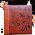 Totocan Memory Guardian Large Photo Albums, 5x7, 360 Pockets, Holds 360 Photos with Writing Memo, Vintage Leather Cover, Brown