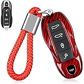 T-carbon Key Fob Cover Compatible with Porsche Cayenne 2011-2017, Panamera Boxster Cayman 2010-2016, Macan 2014-2025