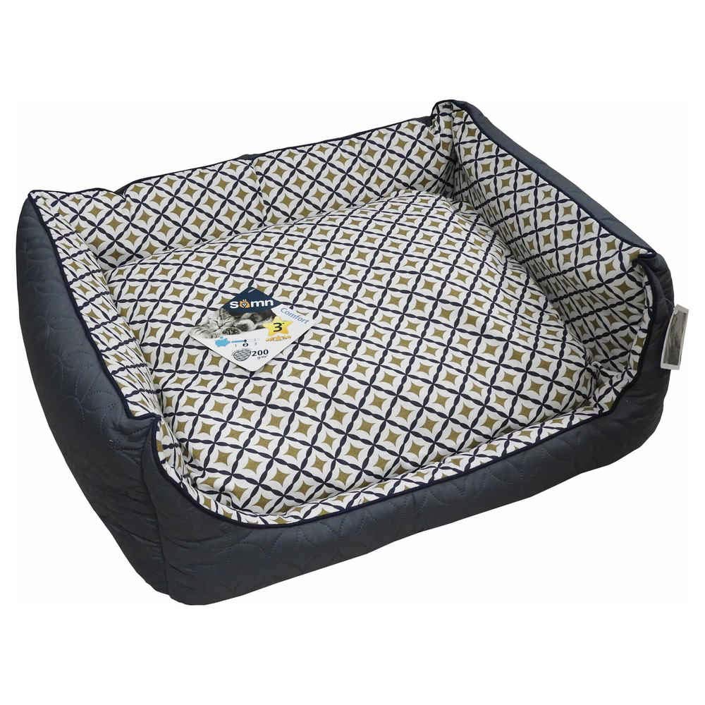 Tyrol Quilted Collection Geometric Pattern Quilted Dog Bed with Removable Inner Cushion - Small