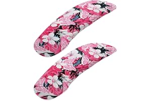 Wanzuoeng Hibiscus Butterfly Print Christmas Office Chair Armrest Covers Set of 2, Stretchy Soft Office Chair Arms Rest Covers Removable Washable Arms Protector Covers for Office Computer Chair, Pink