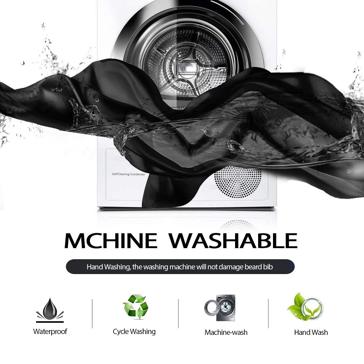 Barba Delantal,JUSTIME Babero para barba con ventosa,Recortes de pelo y barba Catcher Grooming Cape deje que su baño de mantener limpio(Negro)