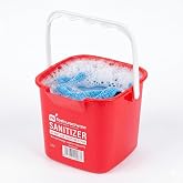 Restaurantware Cleaning Bucket 3 Quart Pack of 1 Plastic Square Bucket for Washing Mopping, Sanitizing Bucket with Built-In Spout and Handle, Red Utility Tool for Household Commercial Use