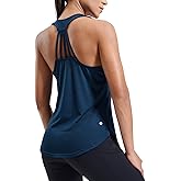 MIER Womens Workout Tank Tops Sleeveless Yoga Athletic Running Dry Fit Shirts Racerback Soft Gym Muscle Tee, Scoop Neck