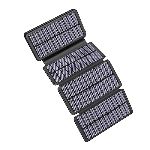 Riapow Solar Charger 25000mAh, Waterproof Solar Power Bank with