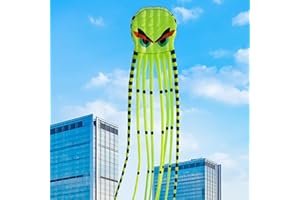 JTXCDFHMJ 3D 26ft Ultra Large & Funs Octopus Foil Kite with 1000D Kite String, Beach Park Outdoor Fun Beach Trip Great Gift to Kids Build