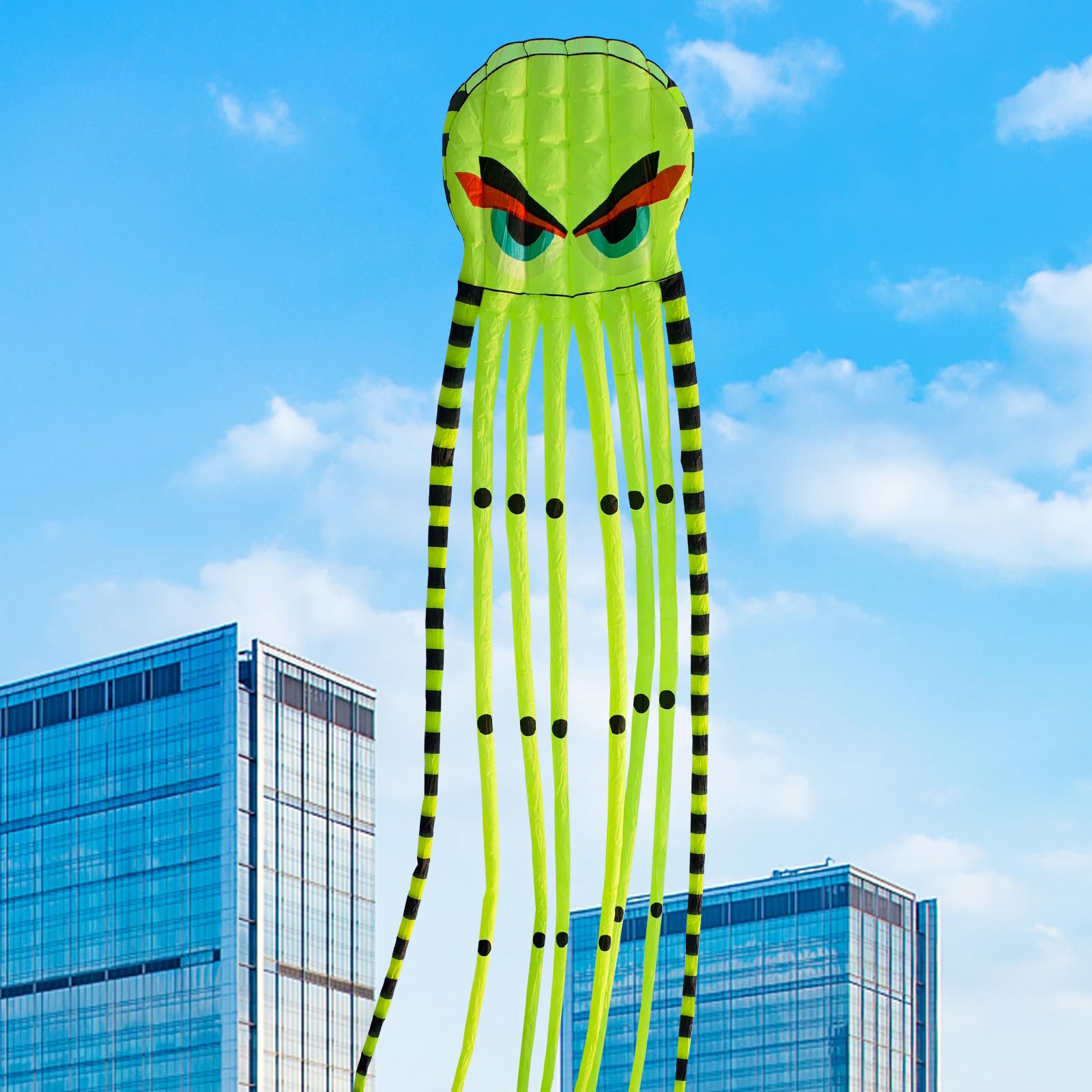 Photo 1 of 3D 26ft Ultra Large & Funs Octopus Foil Kite with 1000D Kite String, Beach Park Outdoor Fun Beach Trip Great Gift to Kids Build