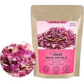 FullChea - Dried Rose Petals,29g - Edible Flowers Real Rose Petals - Non-GMO - Caffeine-Free - Use in Tea, Baking, Crafting
