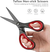 LIVINGO 2 Pack 8" Titanium Non-Stick Scissors, Comfort Grip Shears view 4