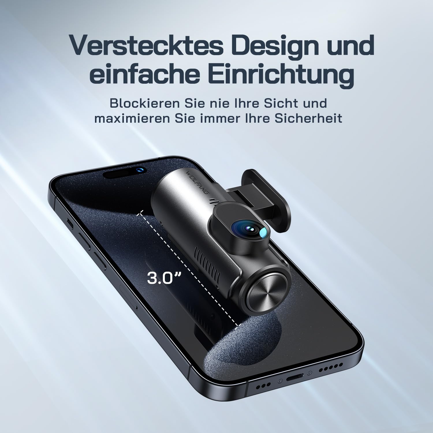 WOLFANG Dashcam Auto Vorne Hinten, 4K+1080P Wi-Fi Dash Cam, Ultra-Nachtsicht, Dual Auto Kamera mit 70°-Weitwinkel, WDR, 24 Std. Parkmodus, G-Sensor, Loop-Aufnahme 8