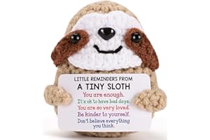 Inspirational Emotional Support Funny Cute Crochet Sloth Christmas Stocking Stuffer Birthday Xmas Gift for Women Coworker Bos