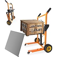 445lbs Material Lift Winch Stacker, Pallet Truck Lift Table, Fork Lift Dolly, 39.4" Max Lift