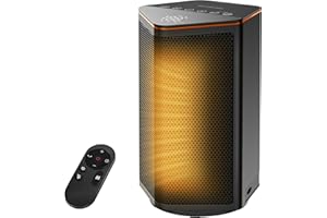 ComDomus Space Heater, Portable Electric Heaters for Indoor Use with Thermostat, 70° Oscillation, 5 Modes, 12H Timer, Black S
