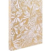 Lilly Pulitzer Cute 3 Ring Binder with Pockets and 3 Tab Dividers, Thin Binder with Metal Rings 0.75 Inch, Safari Sangria