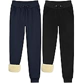 URATOT 2 Pack Women's Sherpa Lined Sweatpants with Pockets Winter Warm Jogger Sweatpants Athletic Fleece Lined Pants