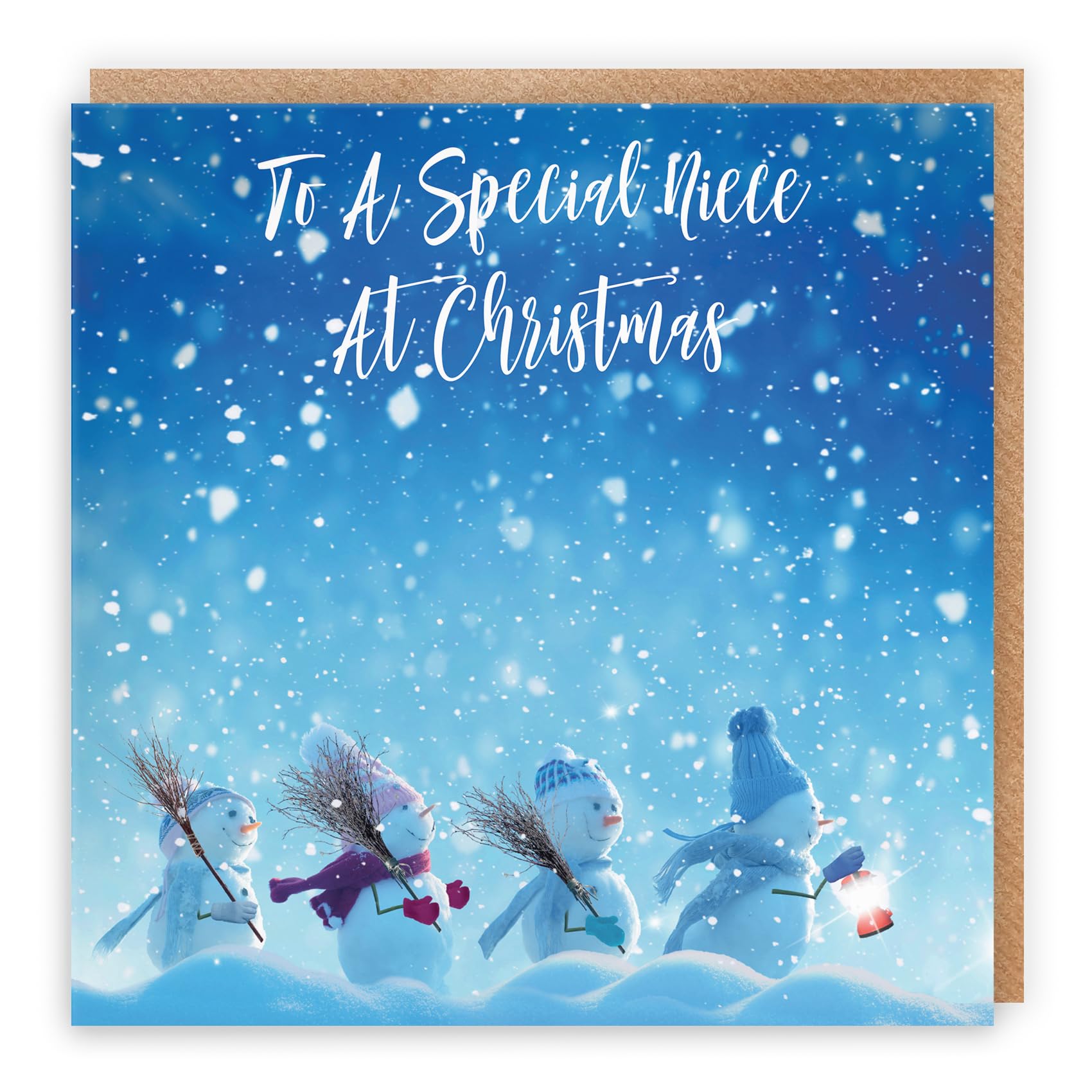 Hunts England - Niece Christmas Card - To A Special Niece At Christmas - Snow People Collection - Fun Card