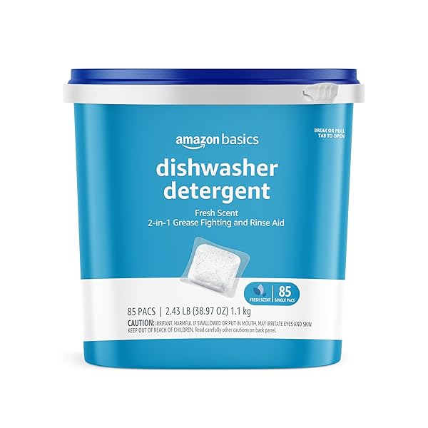 AMAZON BASICS DISHWASHER DETERGENT PACS, FRESH SCENT, CUTS...