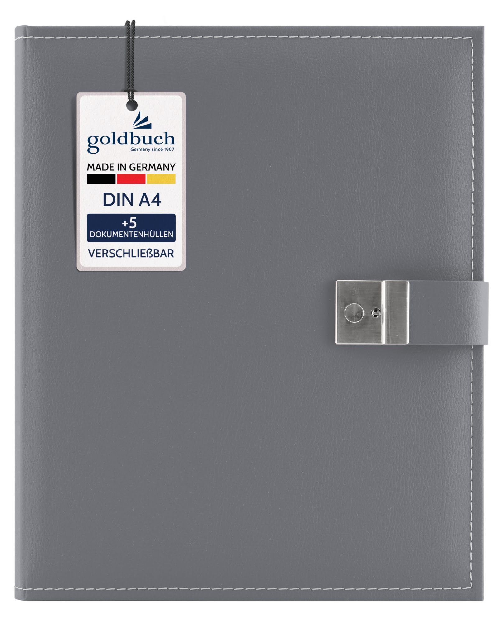 goldbuch Cezanne Photo Album 30 x 31 cm 100 White Pages with Protective Sheet, Faux Leather 26x34 cm stone