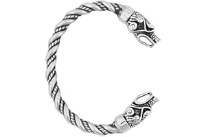 HAQUIL Stainless Steel Viking Twisted Cuff Bracelet, Viking Arm Ring for Men, Viking Jewelry Gift for Men