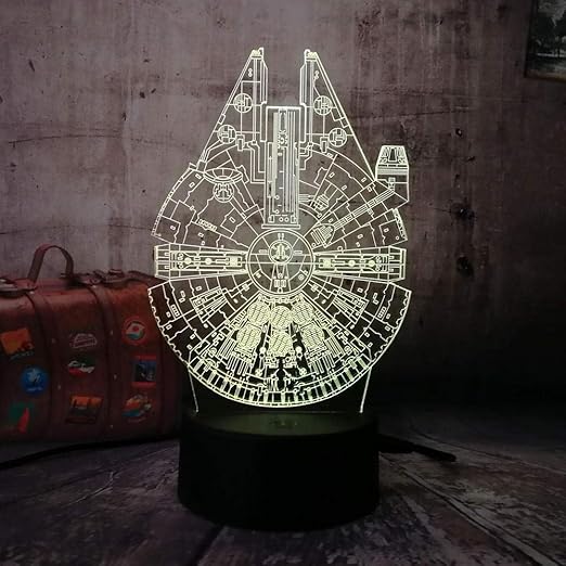 Star Wars Vaisseau Spatial 3d Led Rgb Veilleuse 7 Couleur Changeante Sommeil Lampe De Bureau Decoration De La Maison Vacances Enfants Cadeau De Noel Spacecraft Controller 7 Color Usb Rechargeable Bou Amazon Fr