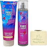 Bath & Body Works Paris Amour - Duo Gift Set - Body Cream and Fine Fragrance Mist with a Creamy Rose Bar Soap - Full Size