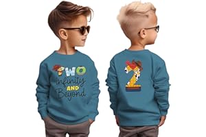 GLIGLITTR 2nd Birthday Boy Sweatshirt Two Year Old Toddler Boys Second Bday Party Outfits Western Cowboy Space Cartoon Shirts